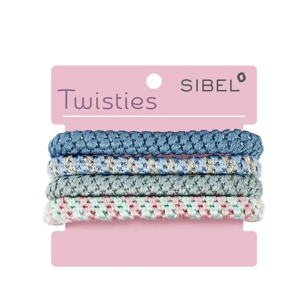 SIBEL Twisties Hair Bands Multicolor Blue/Green 4pcs
