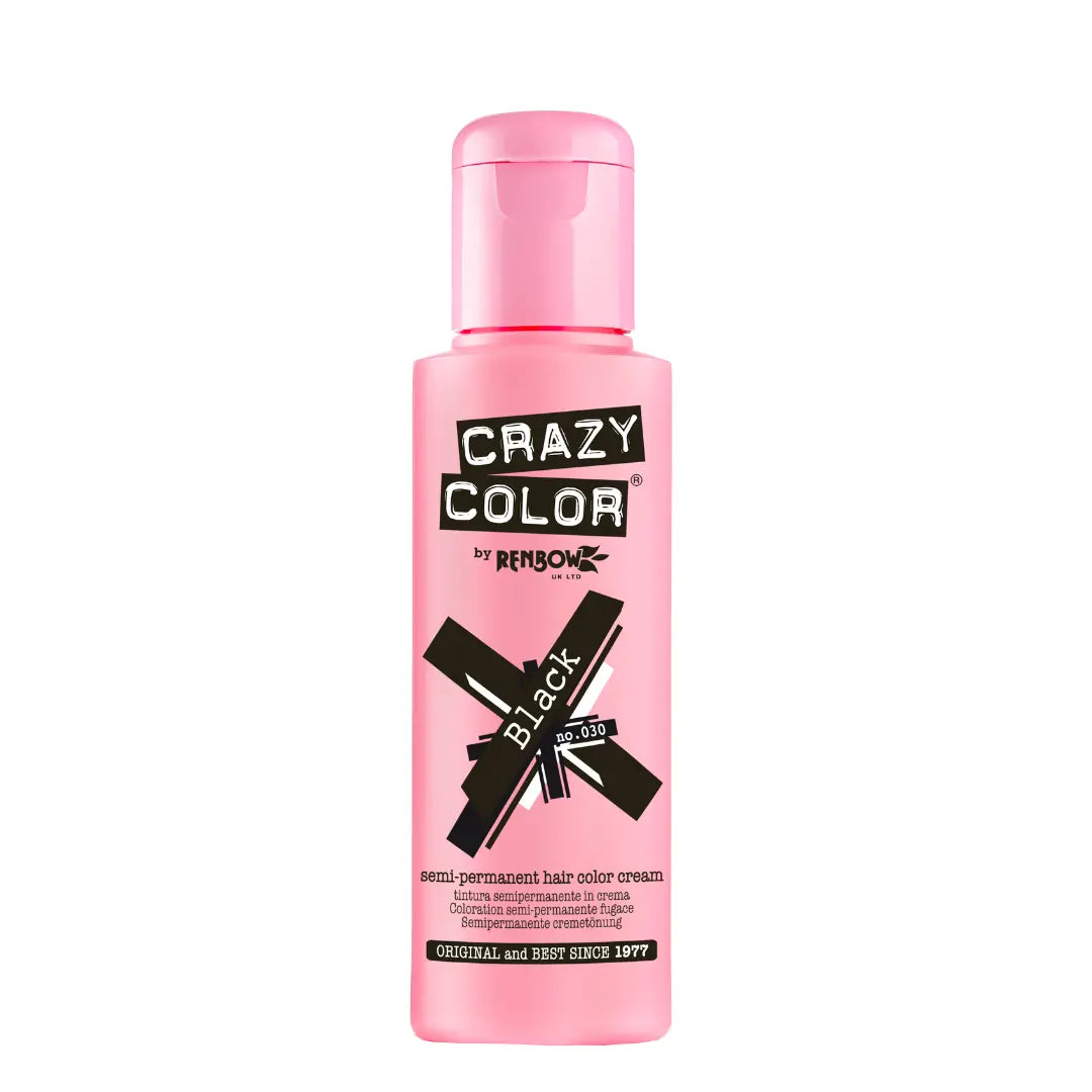 CRAZY COLOR Semi-Permanent Tönung n°030 BLACK 100ML