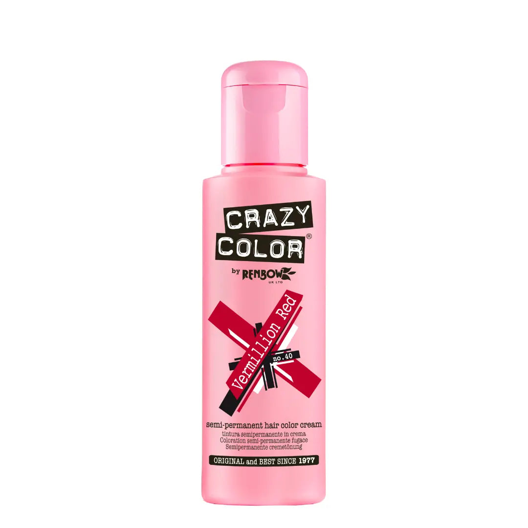 CRAZY COLOR Semi-Permanent Tönung n°40 VERMILLION RED 100ML