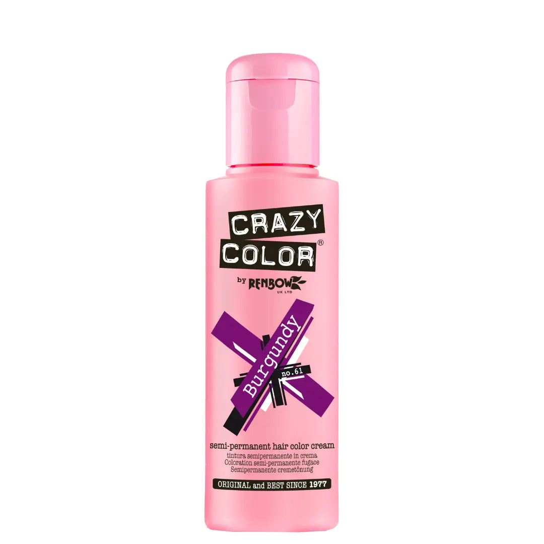 CRAZY COLOR Semi-Permanent Tönung n°61 BURGUNDY 100ML