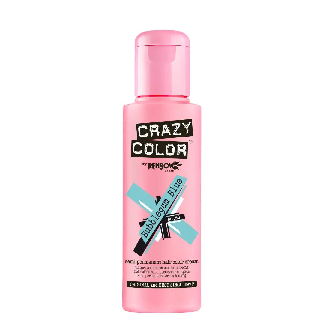 CRAZY COLOR Semi-Permanent Tönung n°63 BUBBLEGUM BLUE 100ML