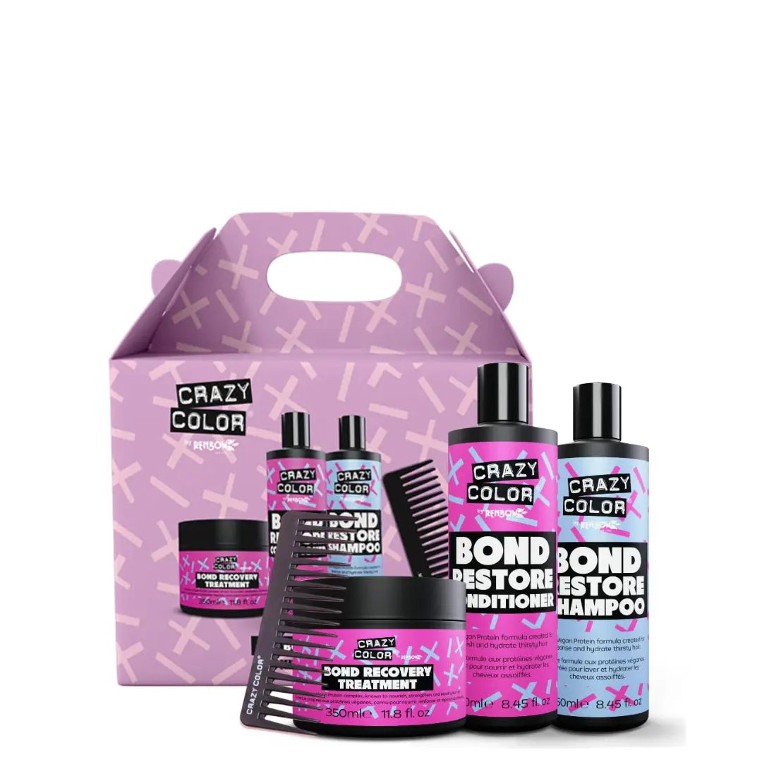 CRAZY COLOR THE BOND RESTORE KIT-Shampoo 250ml+Conditioner 250ml+Treatment 350ml