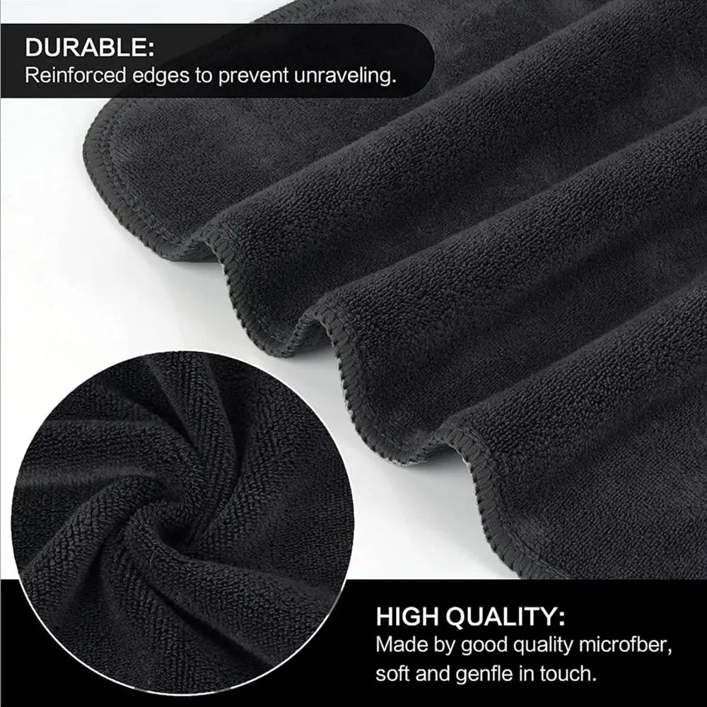 Microfibre Face-Handtuch Schwarz  35x35cm 1stk