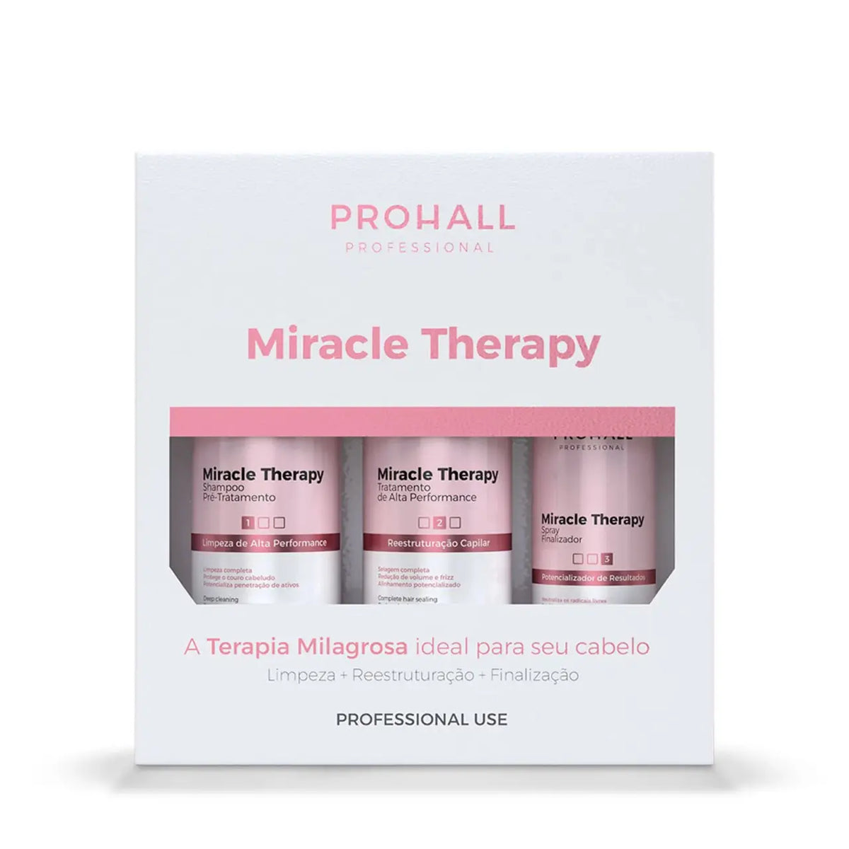 PROHALL Professional MIRACLE THERAPY SET Shampoo 500ml+Treatment 500ml+Spray 300ml