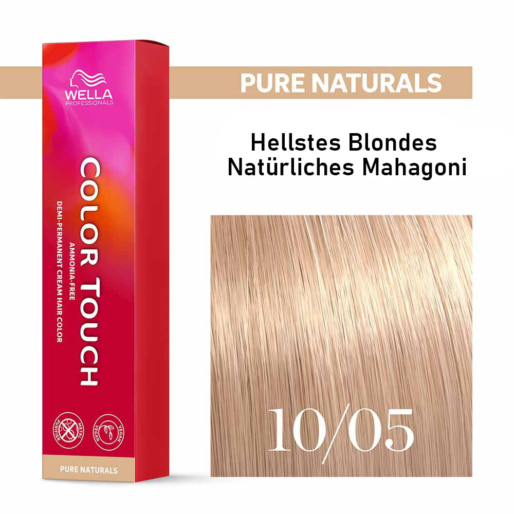Wella Professional COLOR TOUCH Pure Naturals 10/05 hell-lichtblond natur-mahagoni 60ml