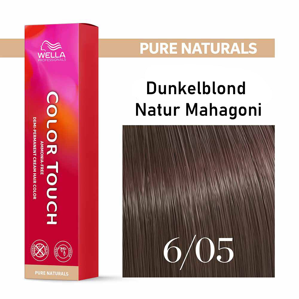 Wella Professional COLOR TOUCH Pure Naturals 6/05 dunkelblond natur-mahagoni 60ml