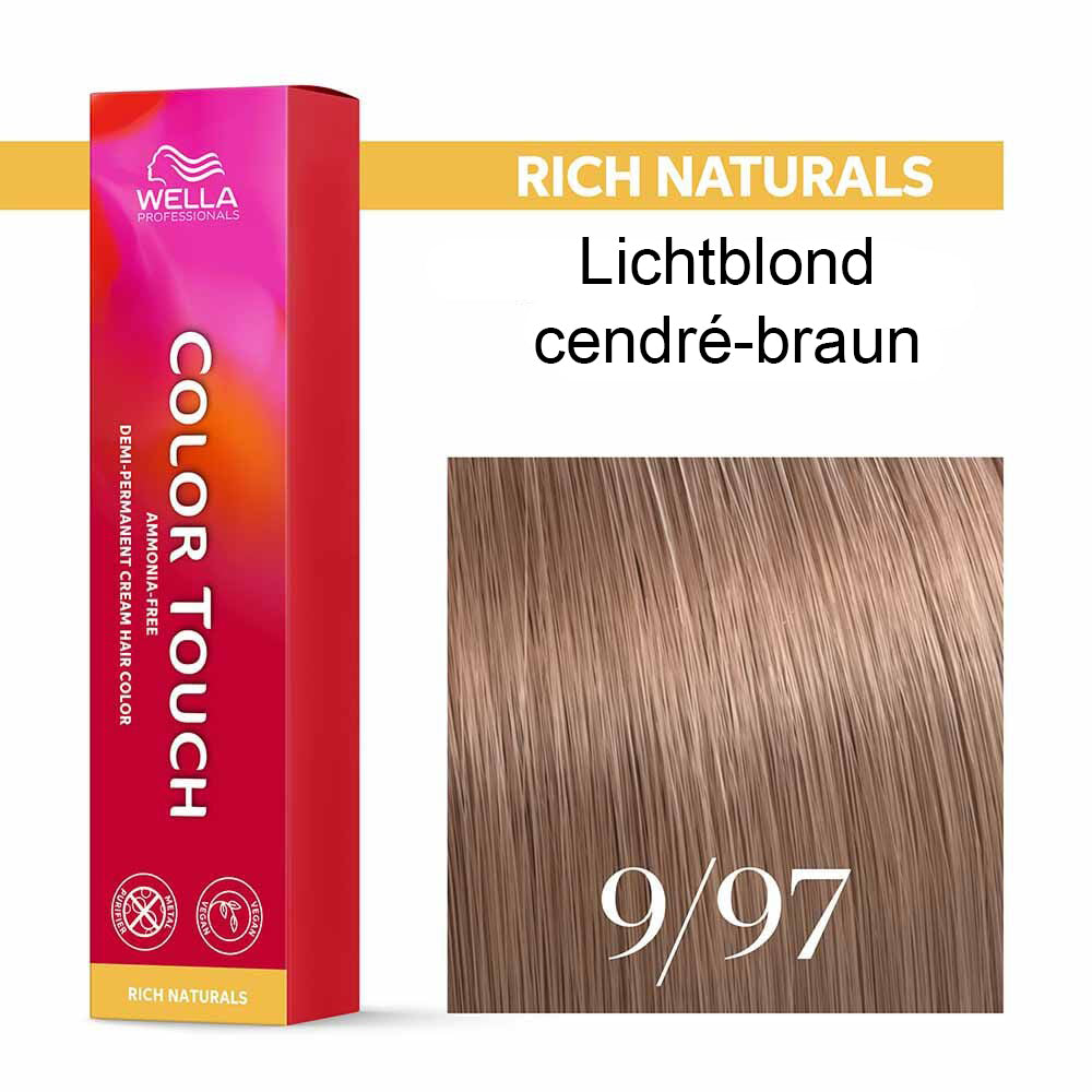 Wella Professional COLOR TOUCH Rich Naturals 9/97 lichtblond cendré-braun 60ml