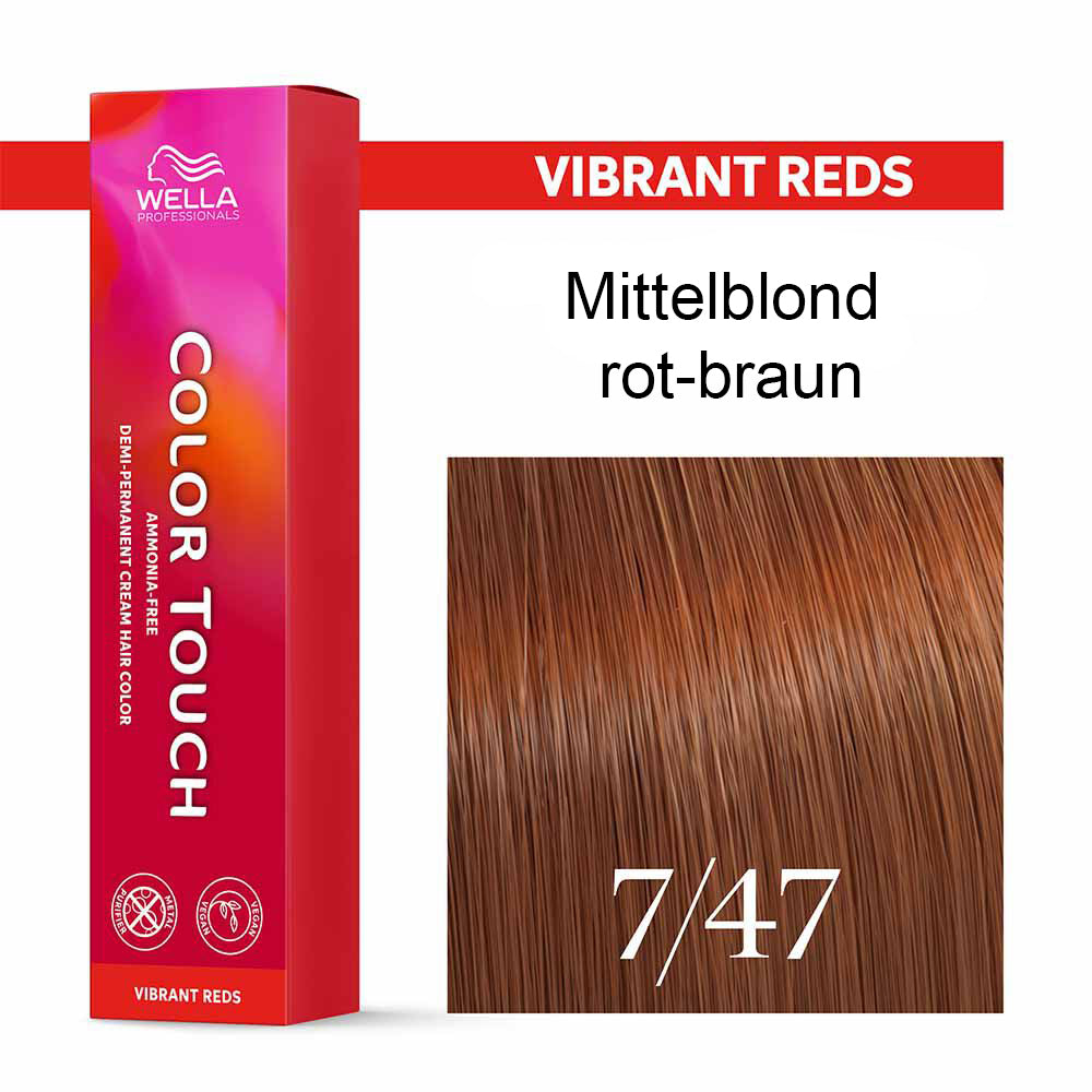 Wella Professional COLOR TOUCH Vibrant Reds 7/47 mittelblond rot-braun 60ml