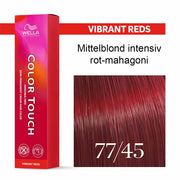 Wella Professional COLOR TOUCH Vibrant Reds 77/45 mittelblond intensiv rot-mahagoni 60ml