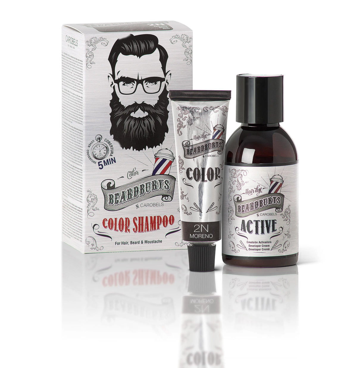 Beardburys Farbshampoo - Black 2N Color 30ml - Active 45ml
