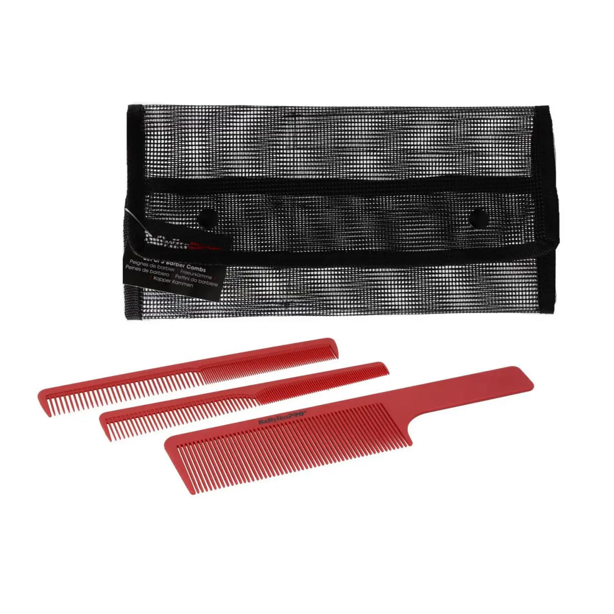 BaByliss PRO RED BARBER COMB SET x3