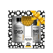 Agiva Milk Protein Amino Complex Pro Care Set (Shampoo 500 ml + Hair Care Milk 200 ml + Massage Comb )
