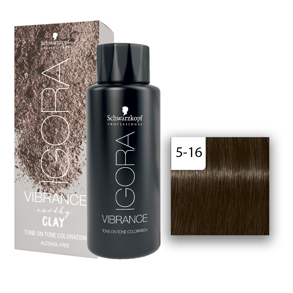 Schwarzkopf Professional Igora Vibrance Earthy Clay Haartönung 5-16 Hellbraun Cendre Schoko  60ml