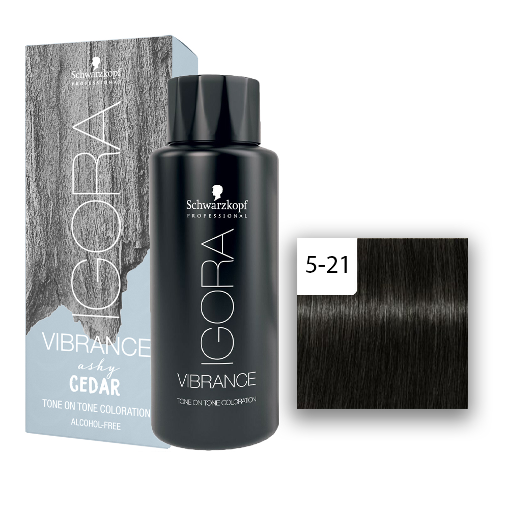 Schwarzkopf Professional Igora Vibrance Ashy Cedar Haartönung 5-21 Hellbraun Asch Cendre  60ml