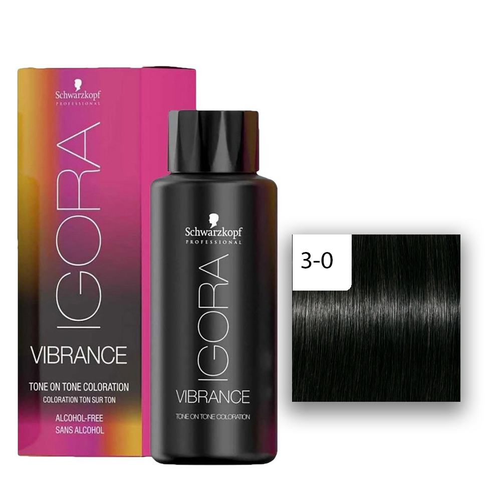 Schwarzkopf Professional IGORA Vibrance Haartönung 3-0 Dunkelbraun  60ml