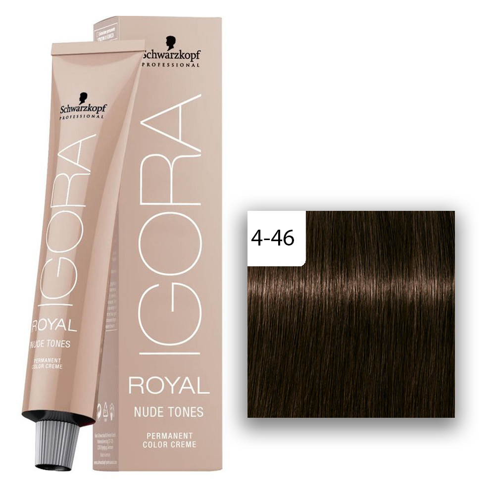 Schwarzkopf Professional IGORA ROYAL Nude Tones Haarfarbe 4-46 Mittelbraun Beige Schoko  60ml