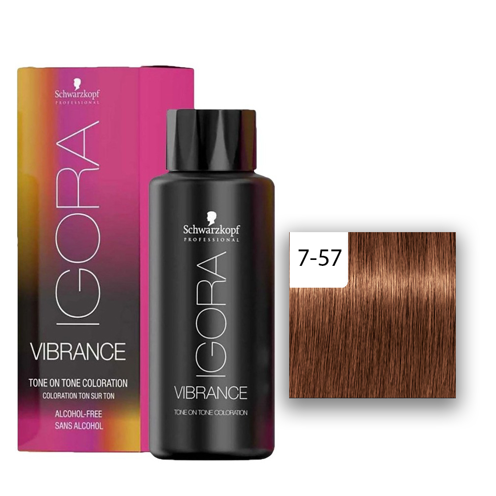 Schwarzkopf Professional IGORA Vibrance Haartönung 7-57 Mittelblond Gold Kupfer  60ml