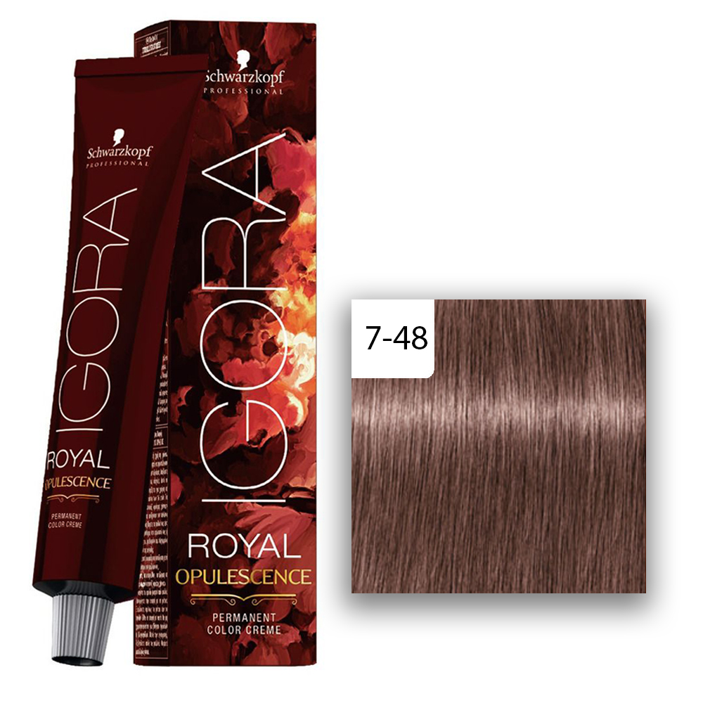 Schwarzkopf Professional IGORA ROYAL Opulescence Haarfarbe Mittelblond Beige Rot 7-48  60ml