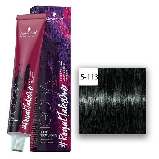 Schwarzkopf Professional IGORA ROYAL Take Over Lucid Nocturnes Haarfarbe 5-113 Hellbraun Cendré Extra Matt 60ml